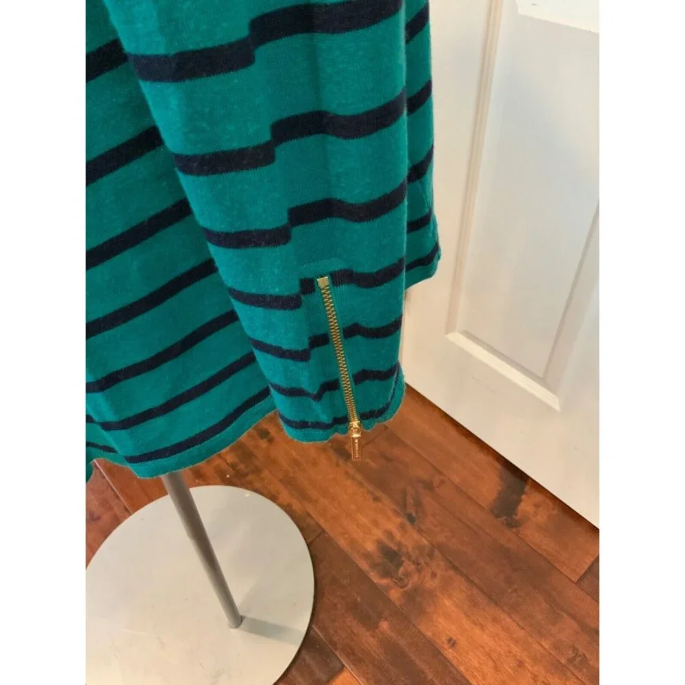 Michael Kors Teal & Blue Striped Cardigan Sweater, Size Medium, NWT!